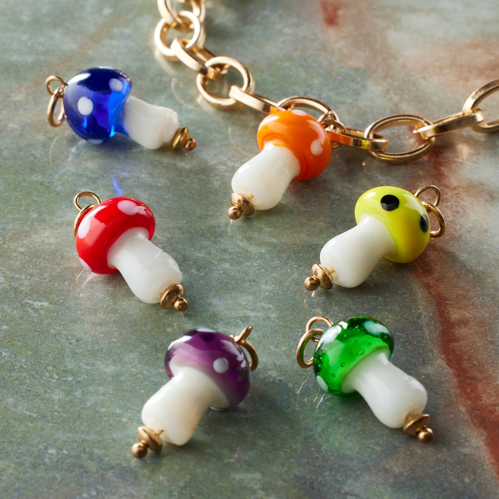 Glass Mushroom Charms by Bead Landing™